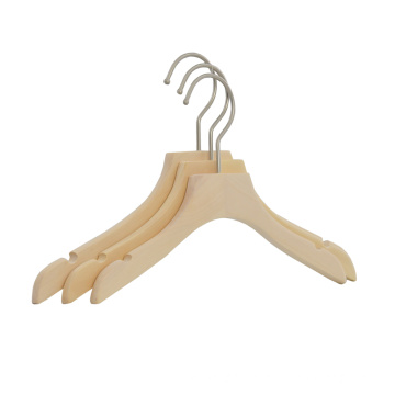 Deluxe style wooden baby hangers clothes without painting for display